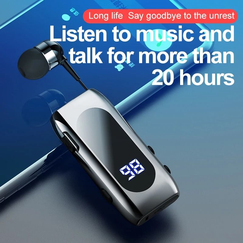Wireless Business Earphones with LED Display and Noise Cancellation