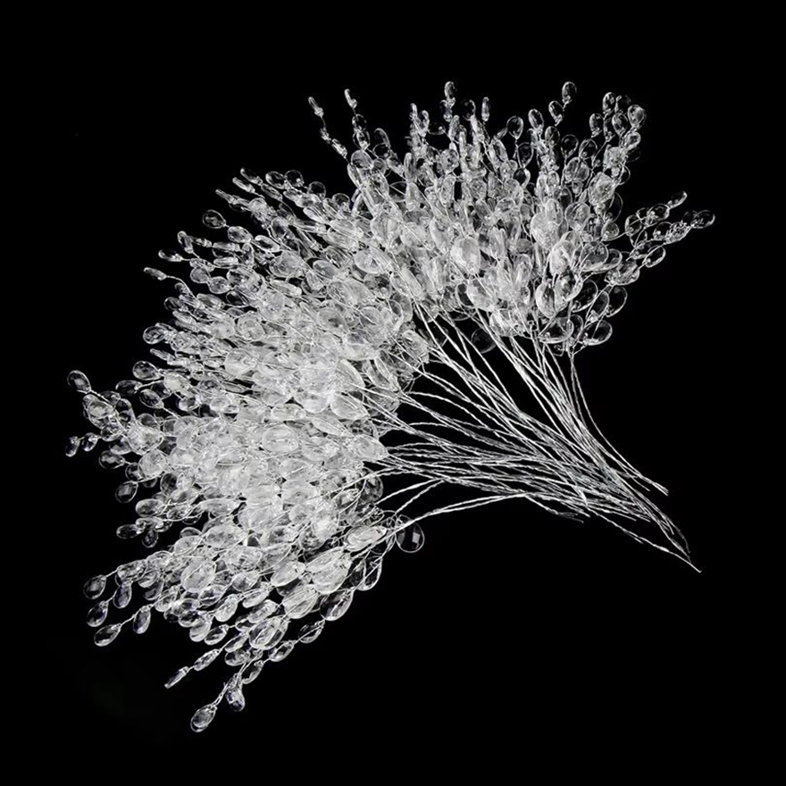 Artificial Acrylic Water, White Crystal Droplet Handmade, Festival Wedding, Bridal Bouquets Wreath Hairpin, Gift Decor