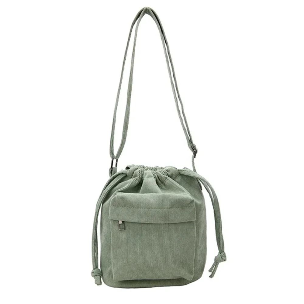 Womens Casual Drawstring Bucket Shoulder Bag