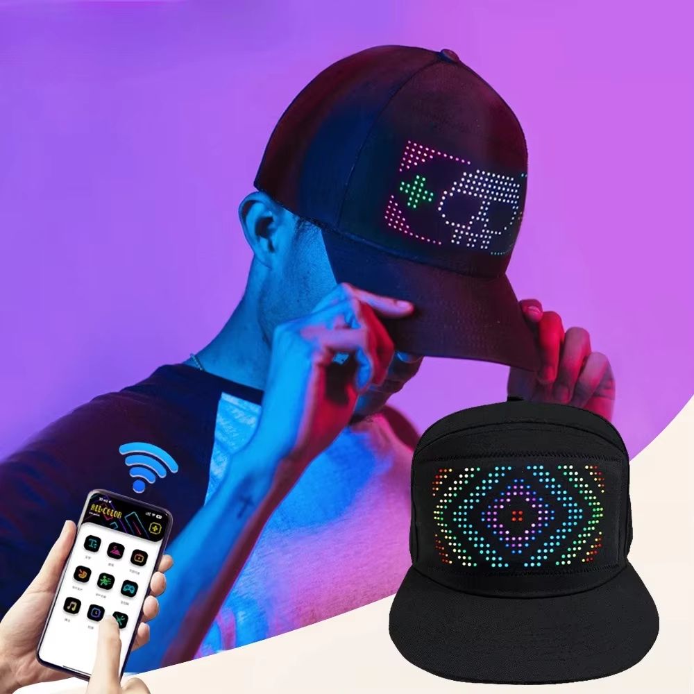 Smart LED Matrix Display Hat Bluetooth App Controlled Light Up Cap