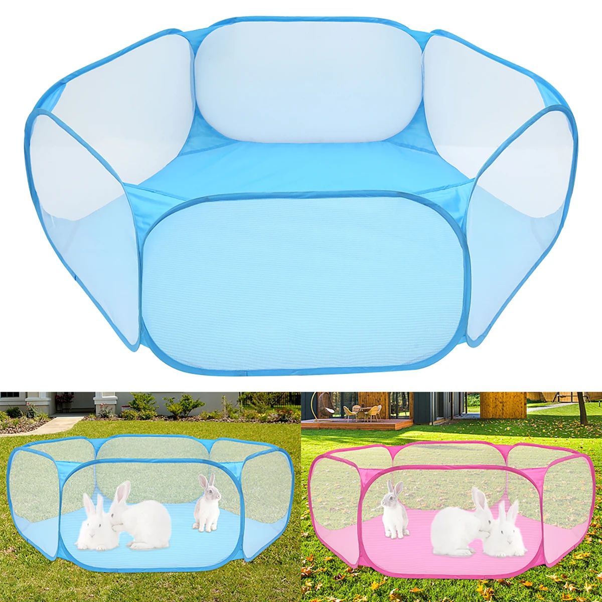 SafePlay Portable Pet Playpen Tent for Small Animals Indoor and Outdoor