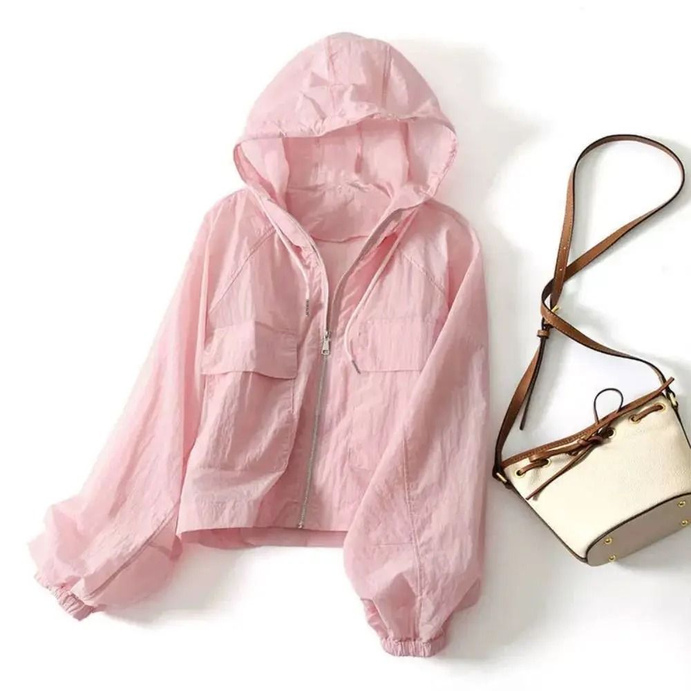 Women Thin Sunscreen Jacket Loose Waterproof Quick Dry Summer Coat