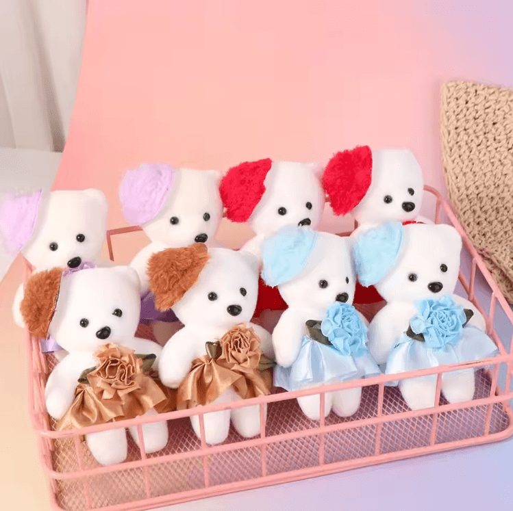 Mini Foam Bear Bouquet Set – Cute Plush Teddy Bears for DIY Flower Arrangements (10PCS)
