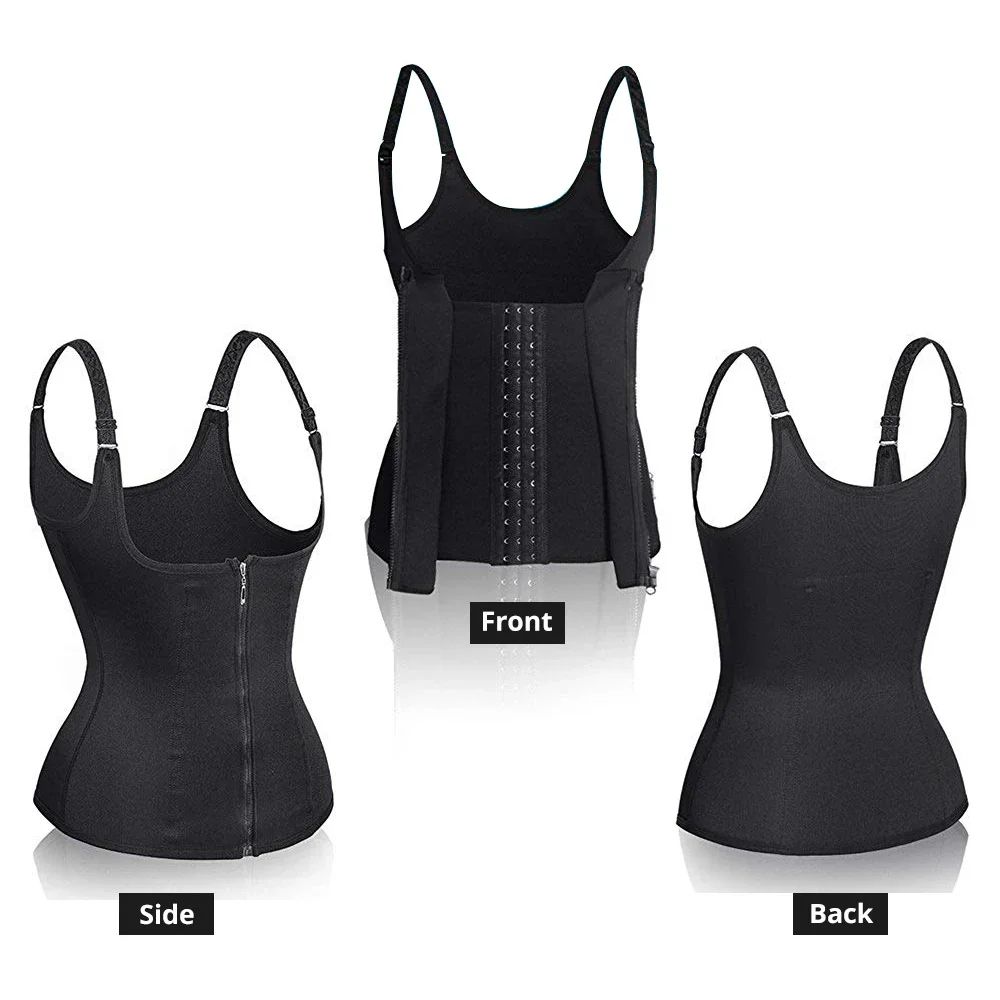 Womens Zipper Waist Trainer Tank Top Body Shaper