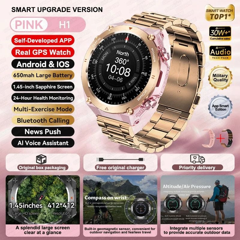 ActivePulse GPS Smart Watch Waterproof Fitness Tracker Bluetooth Call