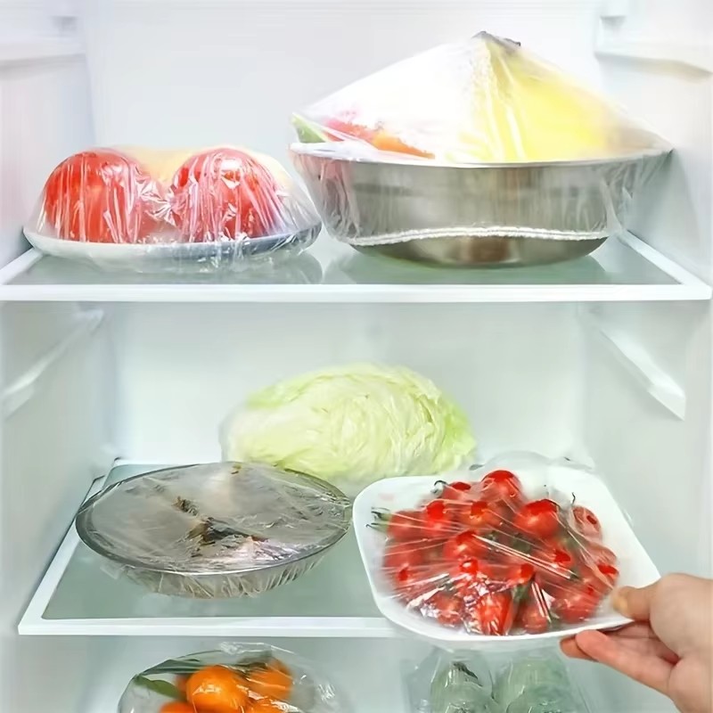 Reusable Food Covers, Durable Elastic Plastic Wrap for Bowls, Kitchen Plate Covers, Food Saver Bag - Reusable Disposable