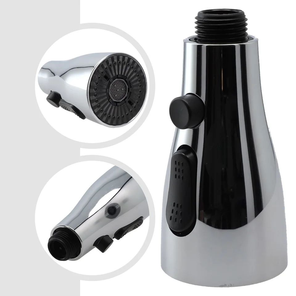3-Mode Kitchen Faucet Sprayer Head Replacement – Pull-Out Tap Nozzle with 1/2in Connection & Water Saving Design