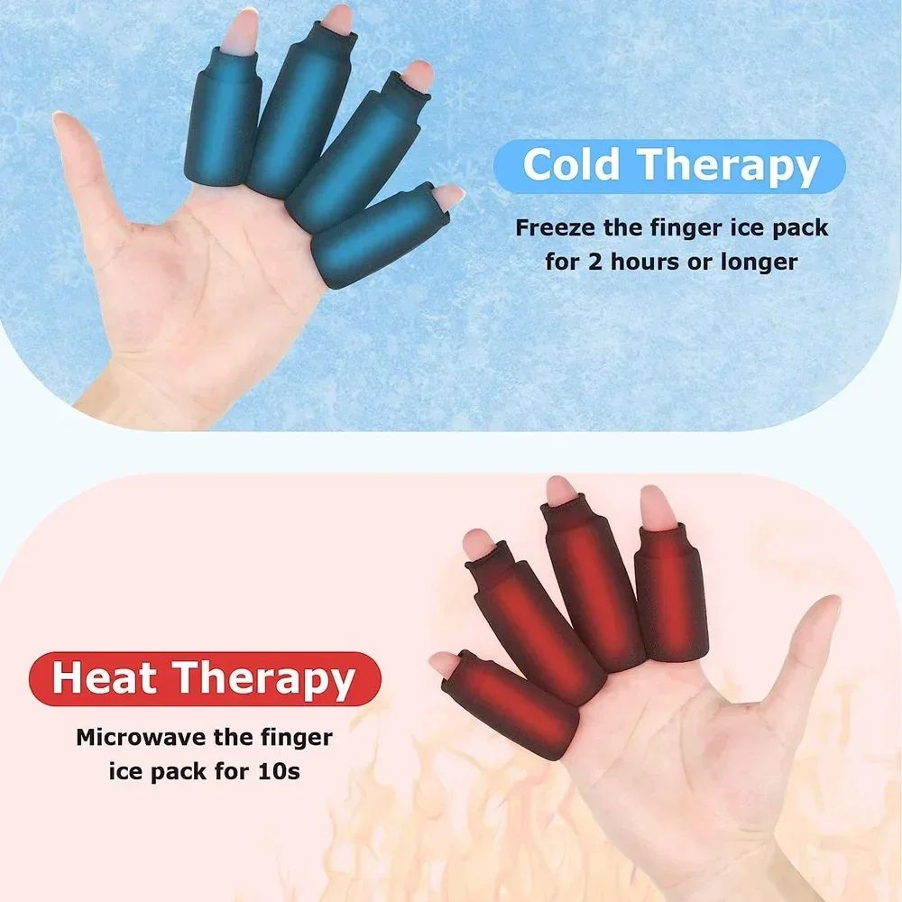Hot & Cold Finger Ice Sleeves – Reusable Gel Compression Packs for Arthritis & Injury Relief