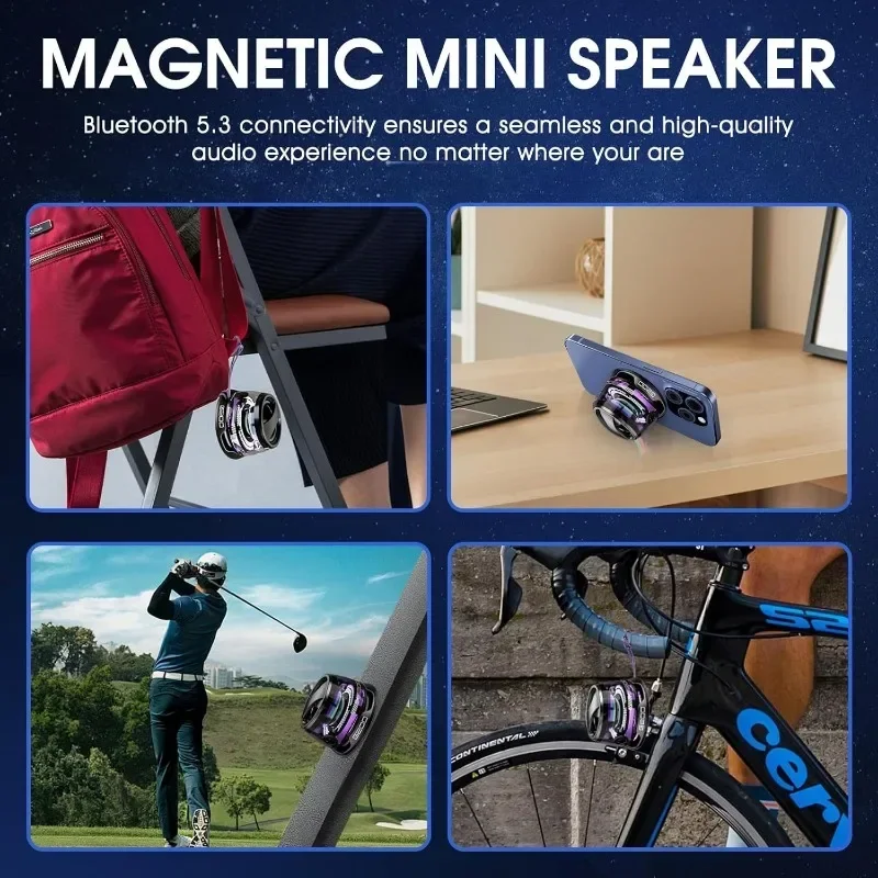 New Bluetooth Speaker with RGB Lighting, Magnetic BT Mini Sound Box and Phone Holder