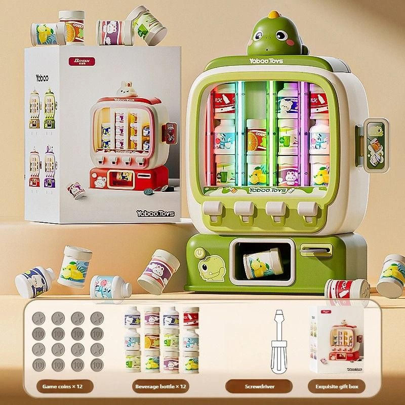 Kids Vending Machine Toy Coin Operated Mini Drink Dispenser