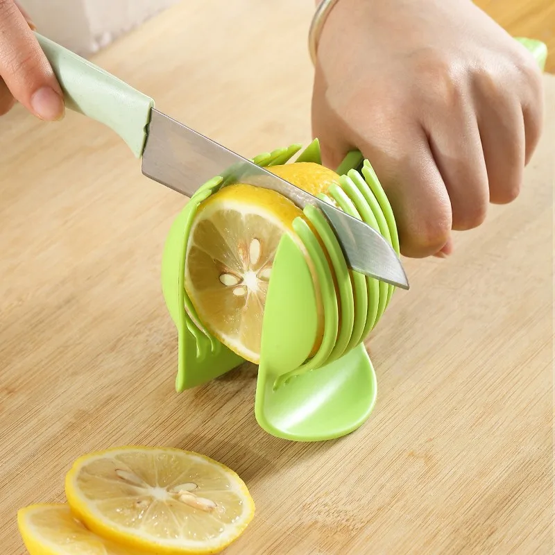Stainless Steel Handheld Fruit & Vegetable Slicer - Efficient Cutter for Oranges, Lemons, Tomatoes, Onions & More