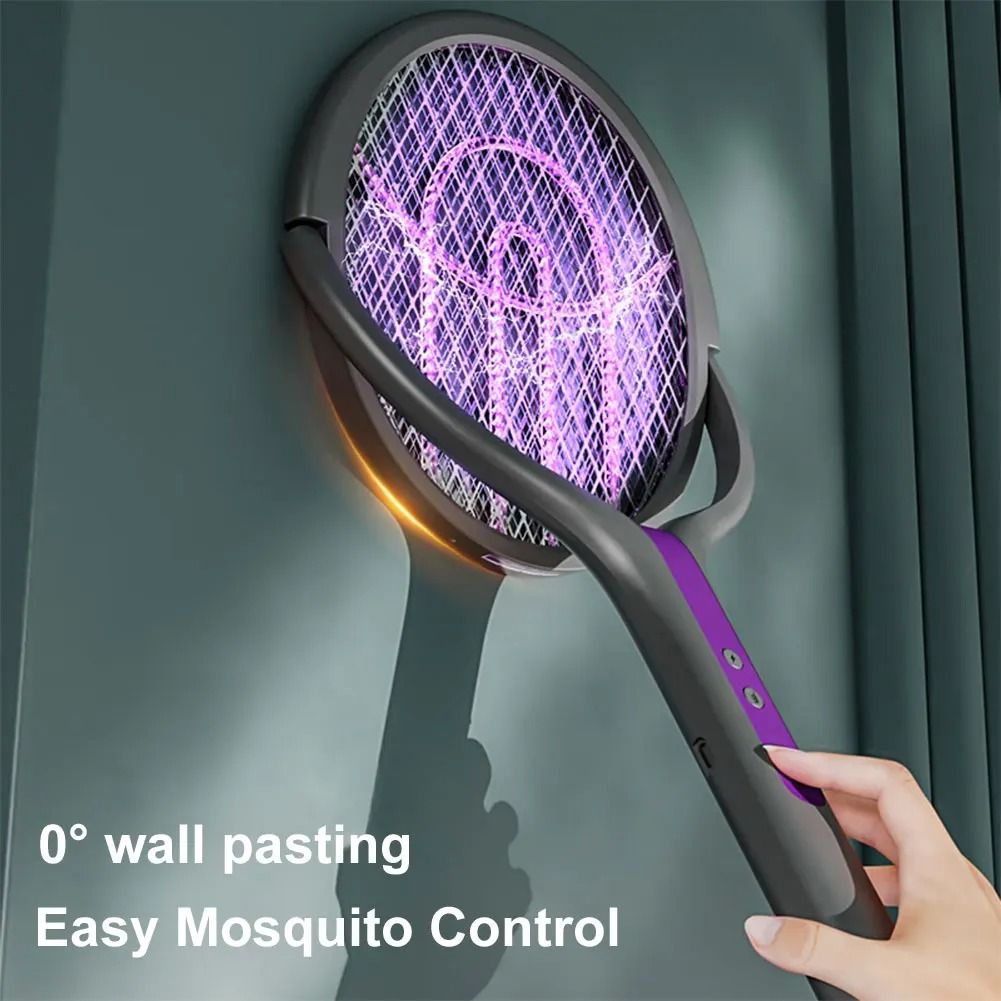 2 in 1 Retractable Electric Mosquito Swatter Rechargeable Bug Zapper Lamp