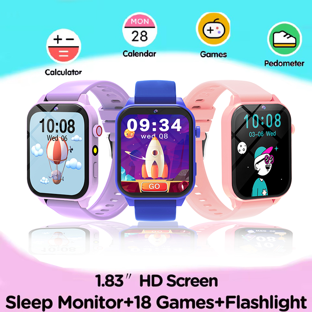 Kids Smart Watch with Display Camera Games Sleep Monitor Alarm Clock Gift for Boys Girls
