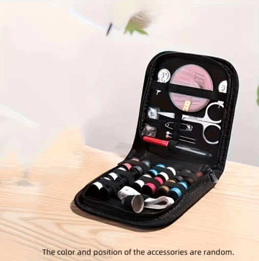 Mini Canvas Sewing Kit Portable All Season Travel Sewing Set for Quick Mending