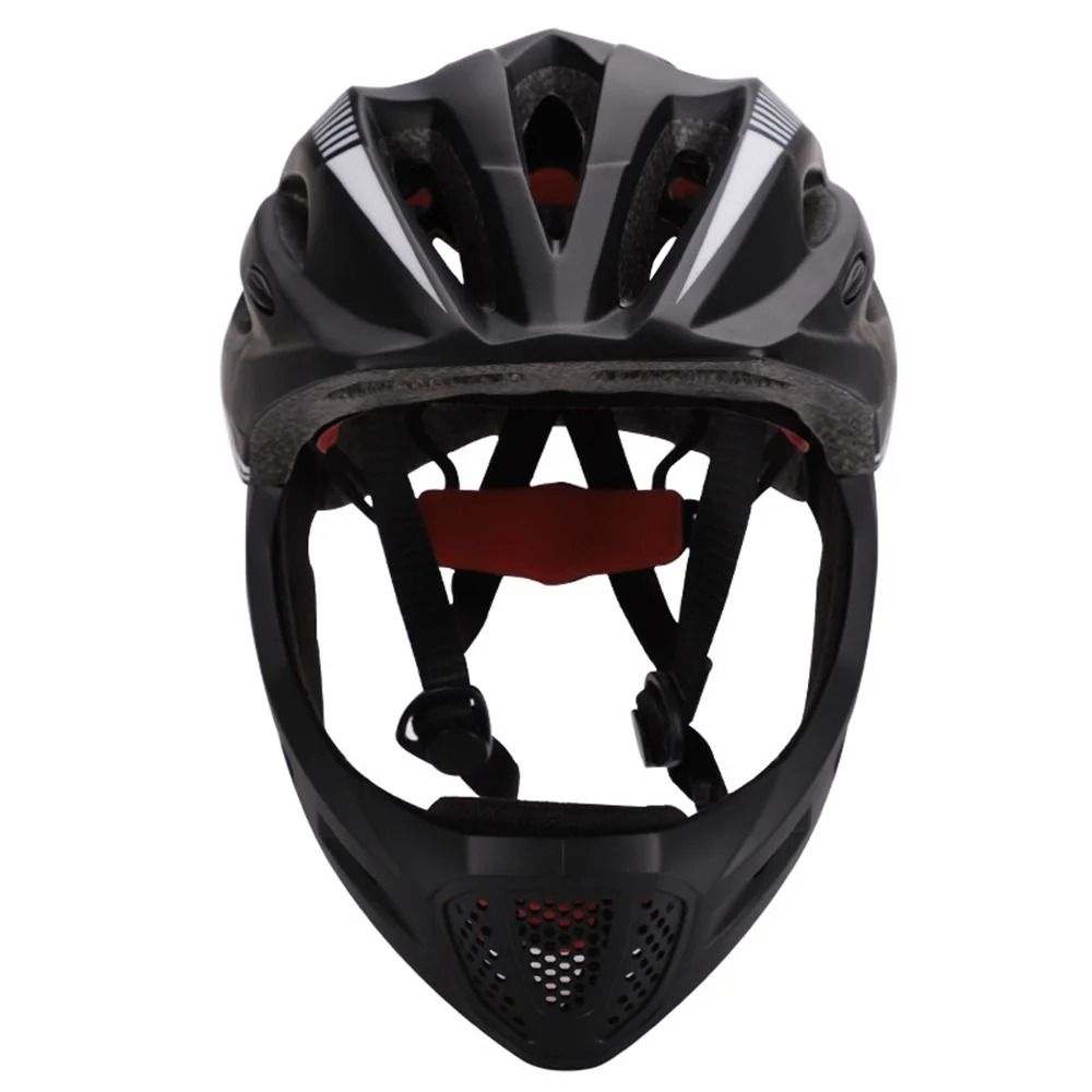 Kids Full Face Bike Helmet with LED Light Protective MTB Helmet for Children
