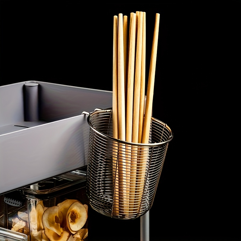 Stainless Steel Utensil Drainer Holder, Heavy-Duty Rustproof Dish Rack with Drainage System, Fork Spoon Chopsticks