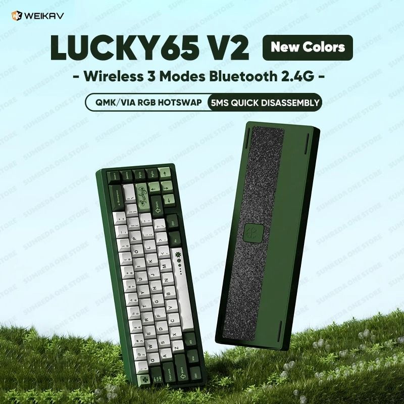 Lucky65 V2 65 Keys Mechanical Keyboard with Aluminum Case RGB Lighting and Hot Swappable Switches
