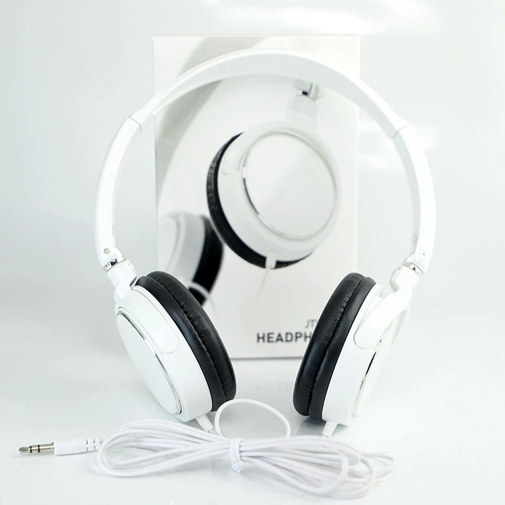 Foldable Wired Headset with Noise Cancellation and 3.5 mm Jack