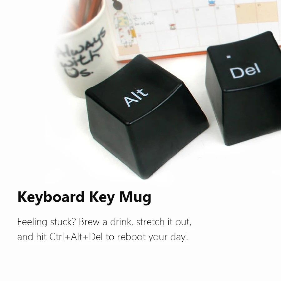 Keyboard Key Mug Set – Ctrl Alt Del Desk Cup Trio