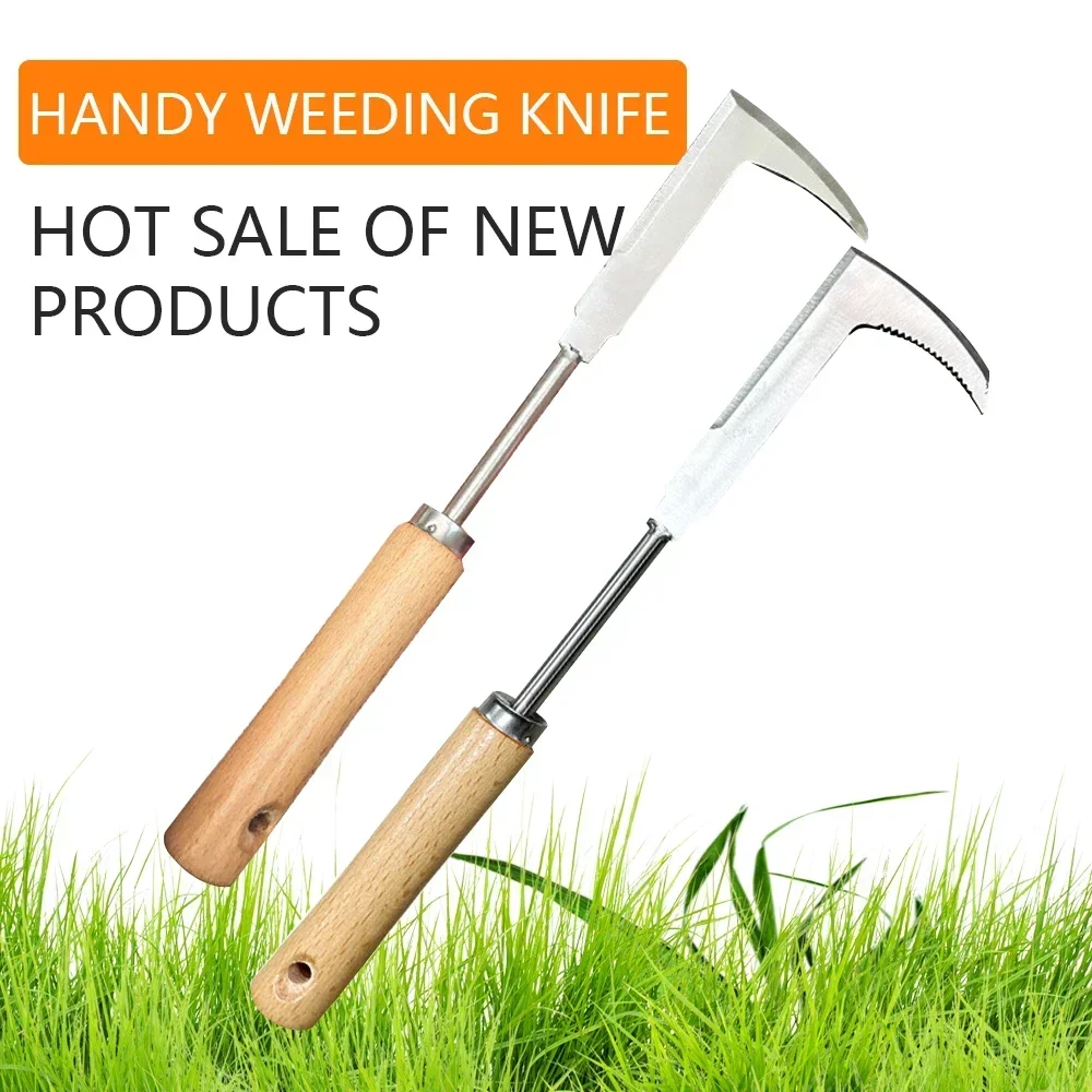 Durable Blade Weed Removal, Ergonomic Manual Tool for Cracks, Upgraded Carbon Steel Weeder for Lawns and Patios
