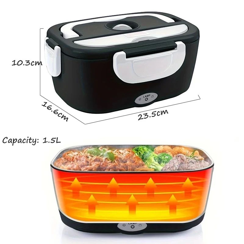 4 in 1 Electric Lunch Box Stainless Steel Food Warmer for Car Truck Office
