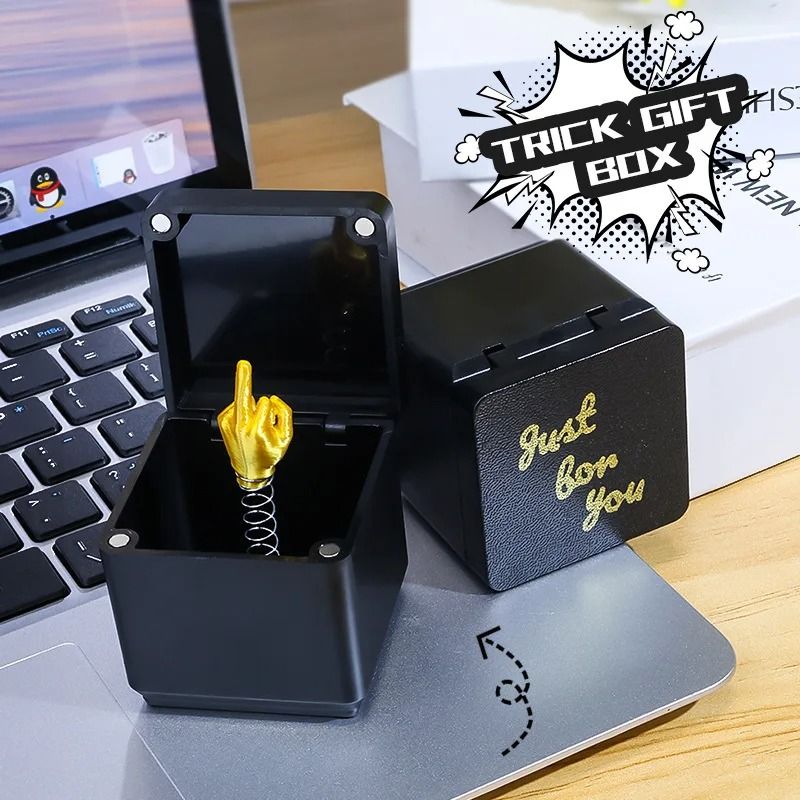 Funny Prank Gift Box Middle Finger Desk Decoration Novelty Office Decor