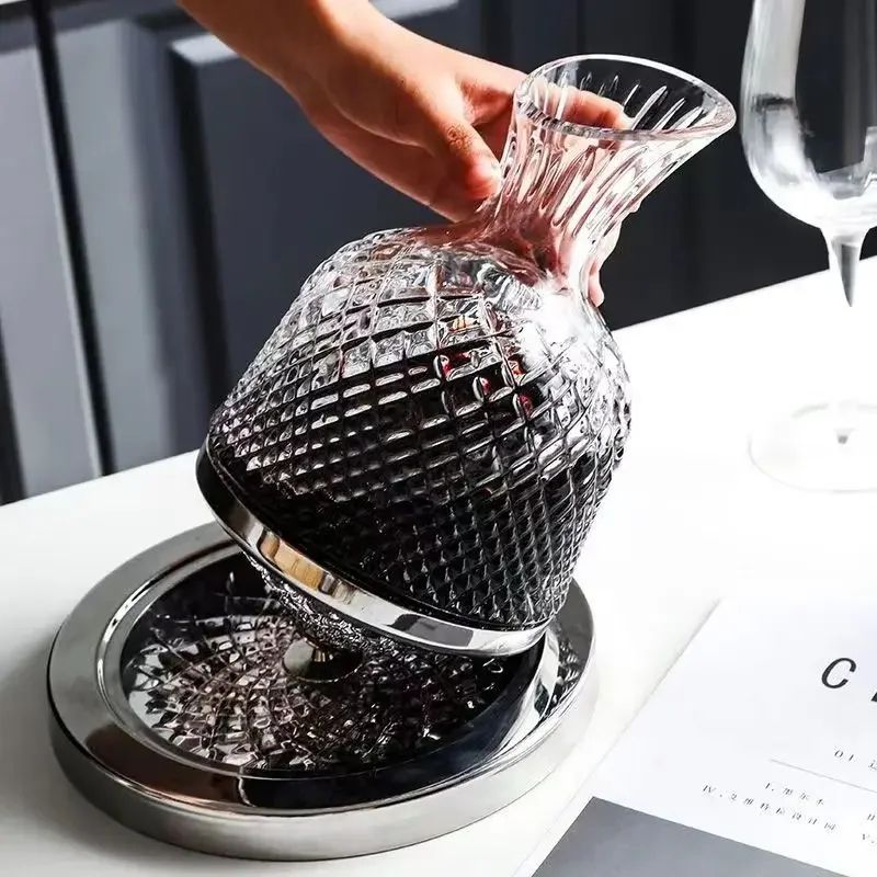 360° Rotating Crystal Glass Wine Decanter 1500 ml