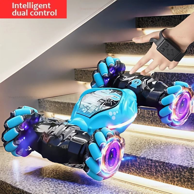 4WD RC Drift Car with Music LED Lights Gesture Remote Spray Stunt Car
