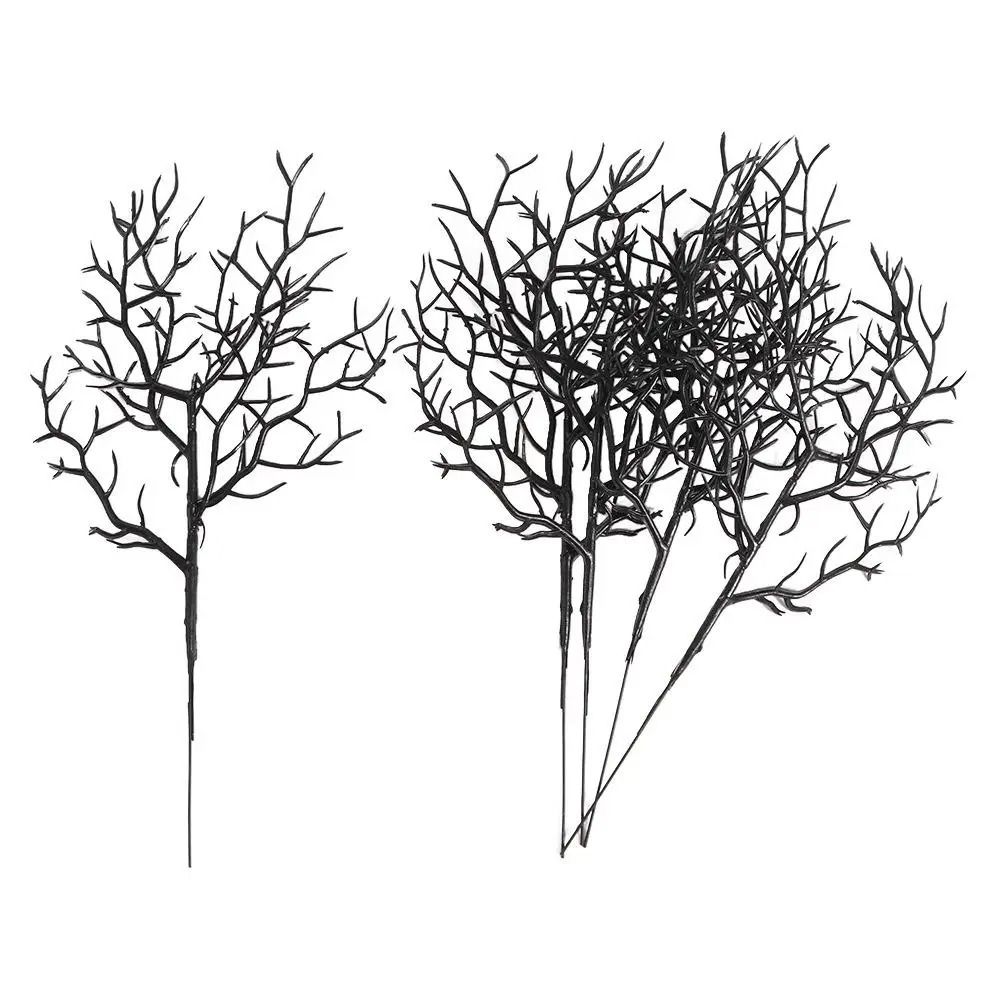 5pcs Black Halloween Dead Branches Artificial Antler Twigs for Spooky Home Decor