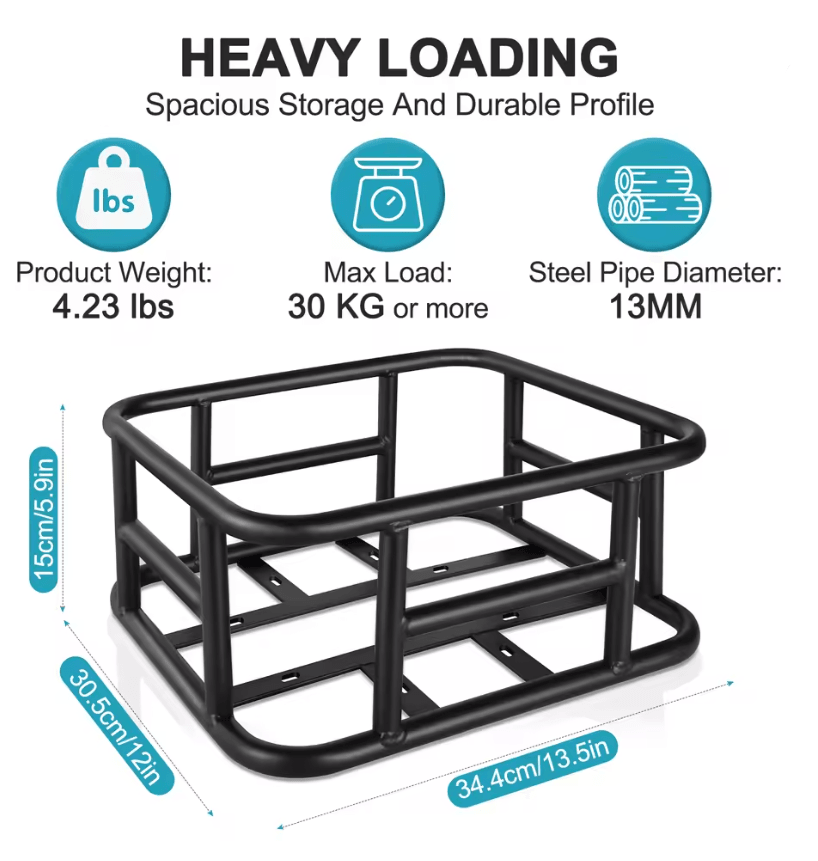 Rear Bike Basket Cargo Rack Bag Large Capacity for E Bike and Outdoor Travel