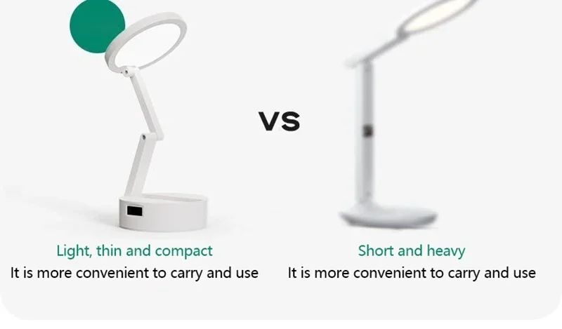 Rechargeable Foldable LED Desk Lamp with Clock