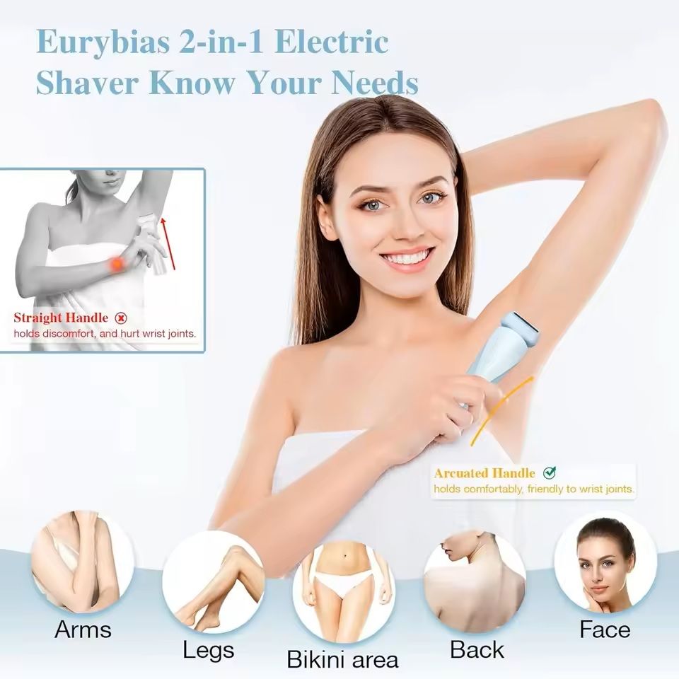 2 in 1 Womens Electric Body and Face Trimmer