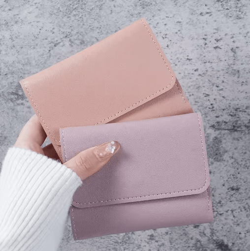 Womens Ultra Thin Trifold Wallet –Compact Student Card Holder & Coin Purse