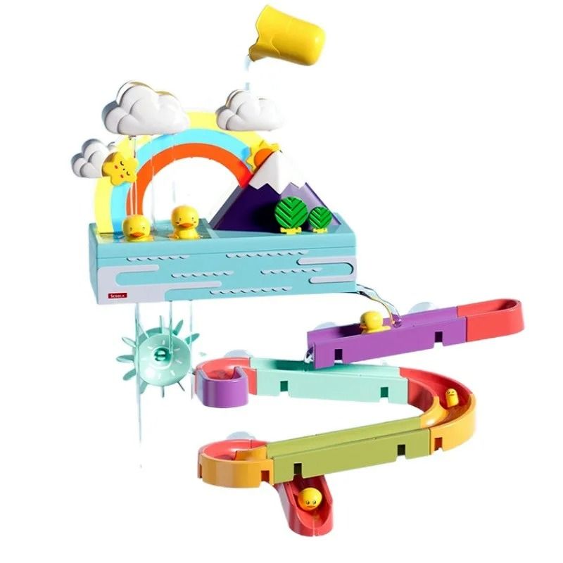Bath Duck Toy with Rainbow Light and Music Toddlers Bathtub Toy Educational Water Game