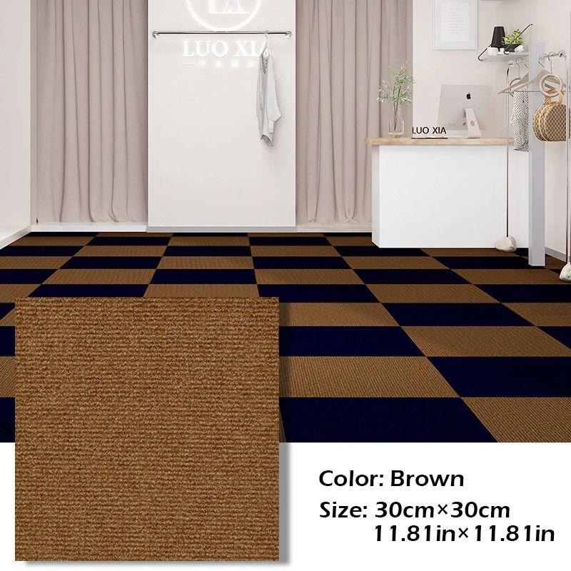 Self Adhesive Non Slip Floor Carpet Tiles 30x30cm Washable Absorbent Rug Mat