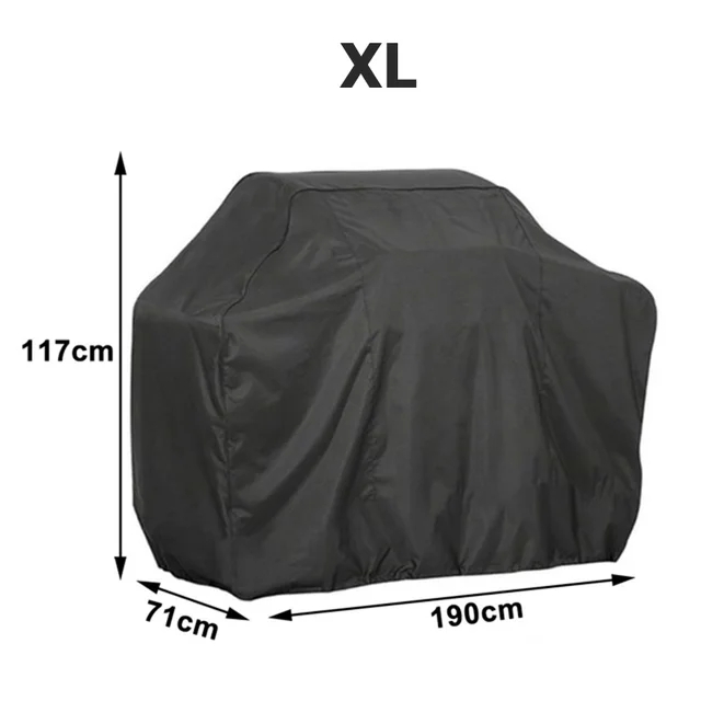 Durable BBQ Gas Grill Cover, UV Protective, Fits Weber Char-Broil, Black Furniture Cover