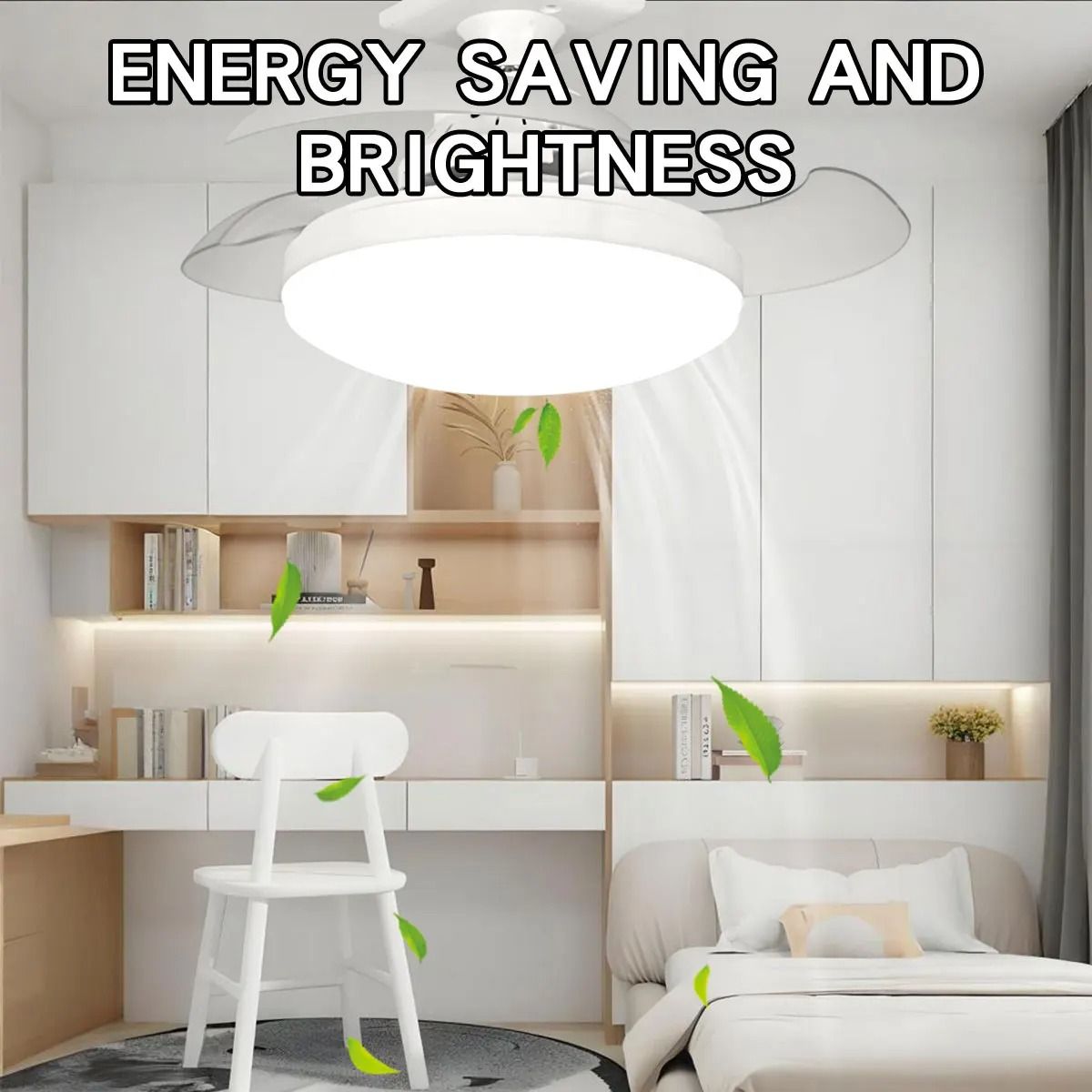 LED Ceiling Fan Light with Remote Control and Adjustable Brightness