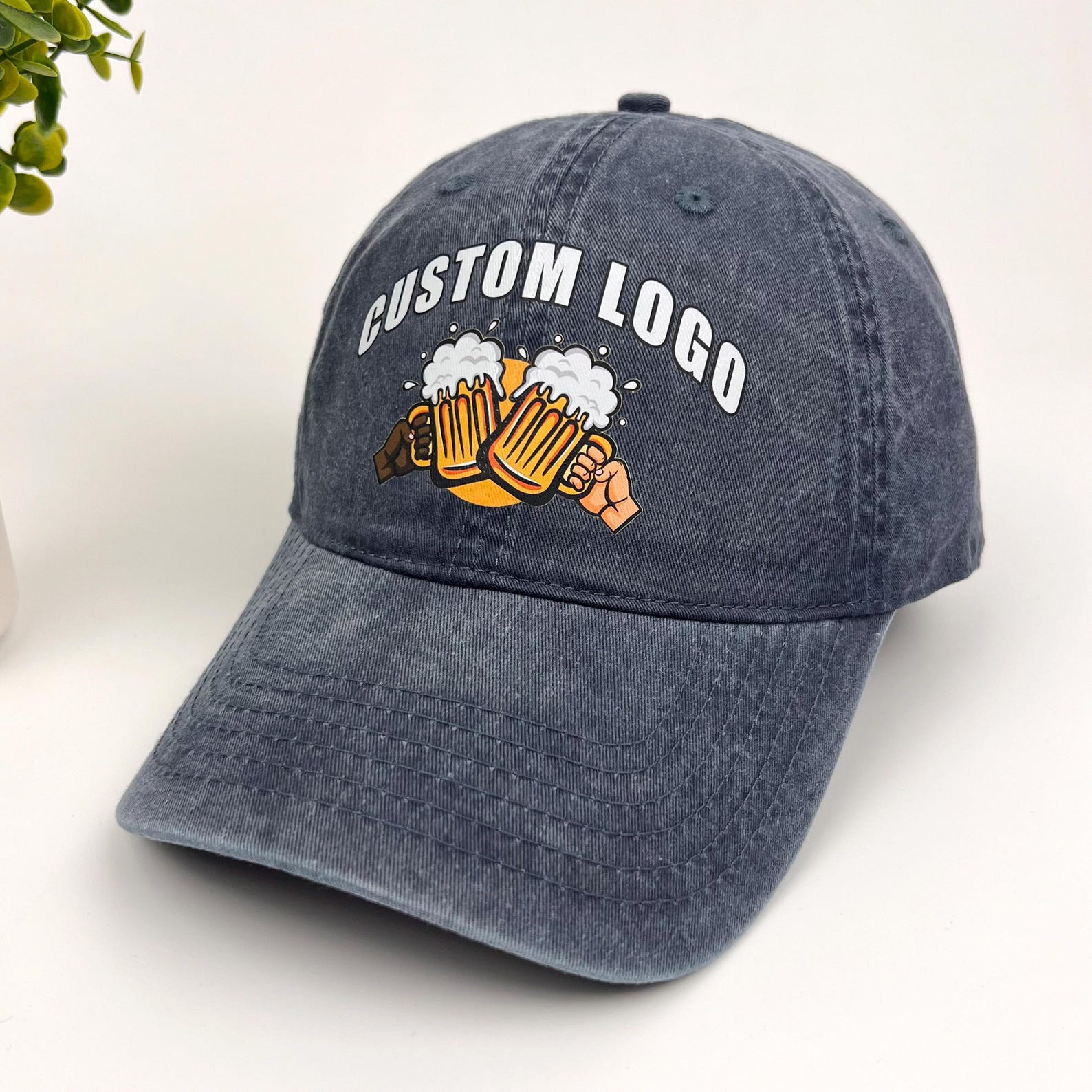Custom Logo Embroidered Hat Personalized Baseball Cap Business Branding Adjustable Dad Hat