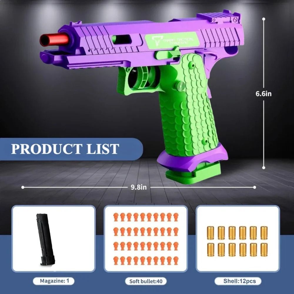 SIG17 Shell Ejecting Soft Bullet Toy Pistol with Blowback Action