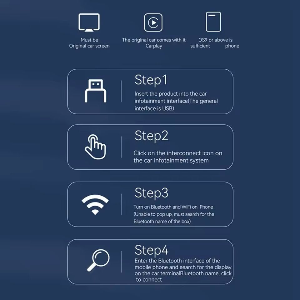 2-in-1 Wireless CarPlay and Android Auto Adapter Plug and Play