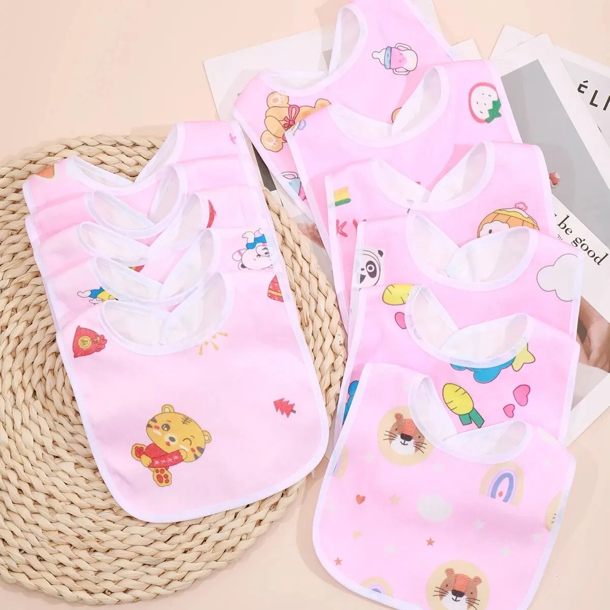 Ultra Soft Waterproof Baby Bib Set with Snap Closure