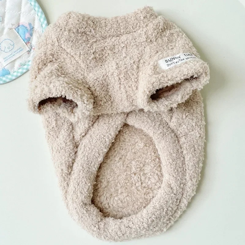 Double Sided Cloud Plush Dog Sweater | Autumn Winter Pet Coat
