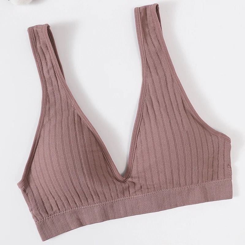 Veloura Seamless Deep V Bra Wire Free Backless Top