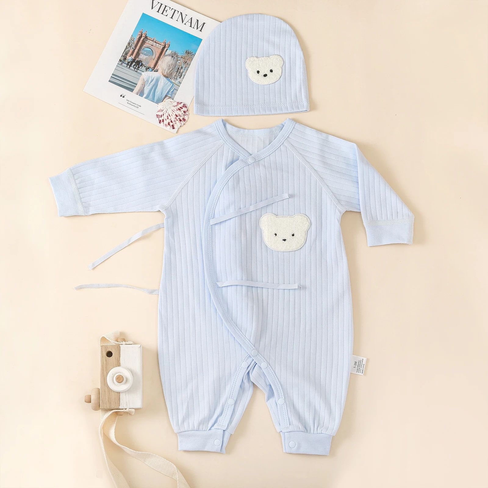 Somenie Cotton Knitted Baby Jumpsuit Long Sleeve Infant Romper