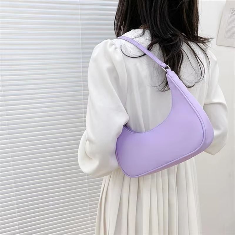 Stylish Solid Color Underarm Shoulder Tote Bag for Women