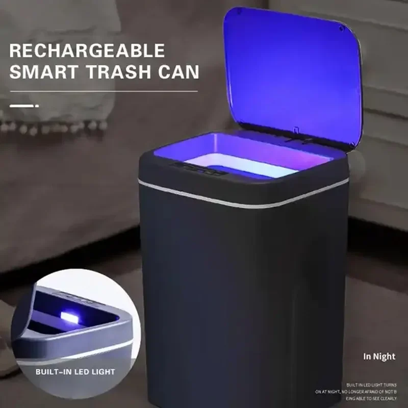 Smart Induction Trash Can Cover Lid, Electric Garbage Cans, Automatic Smart Dustbin Lids