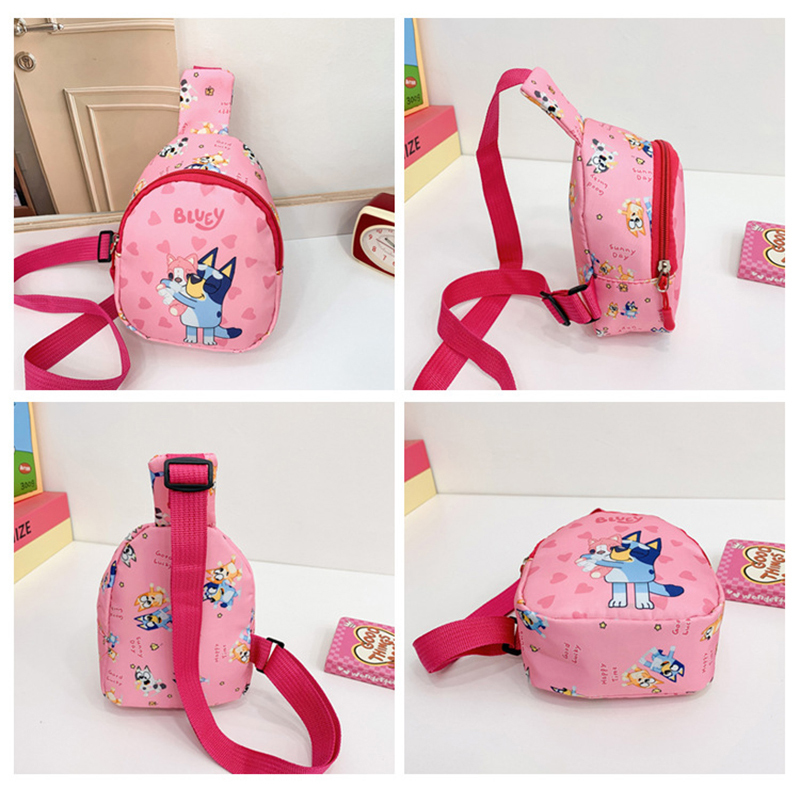 Children Bluey and Bingo Anime Backpack, Cartoon Figure Messenger Bag, Birthday Gift Shoulder Bag