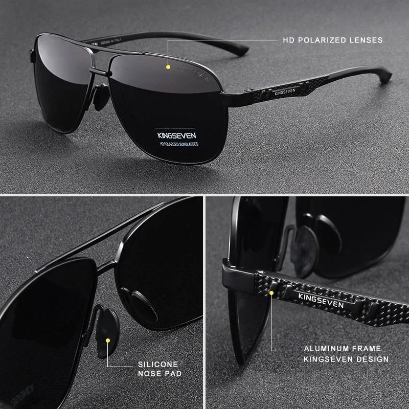 Polarized Aluminum Sunglasses UV400 HD Lens Pilot Eyewear with Photochromic Night Vision Protection