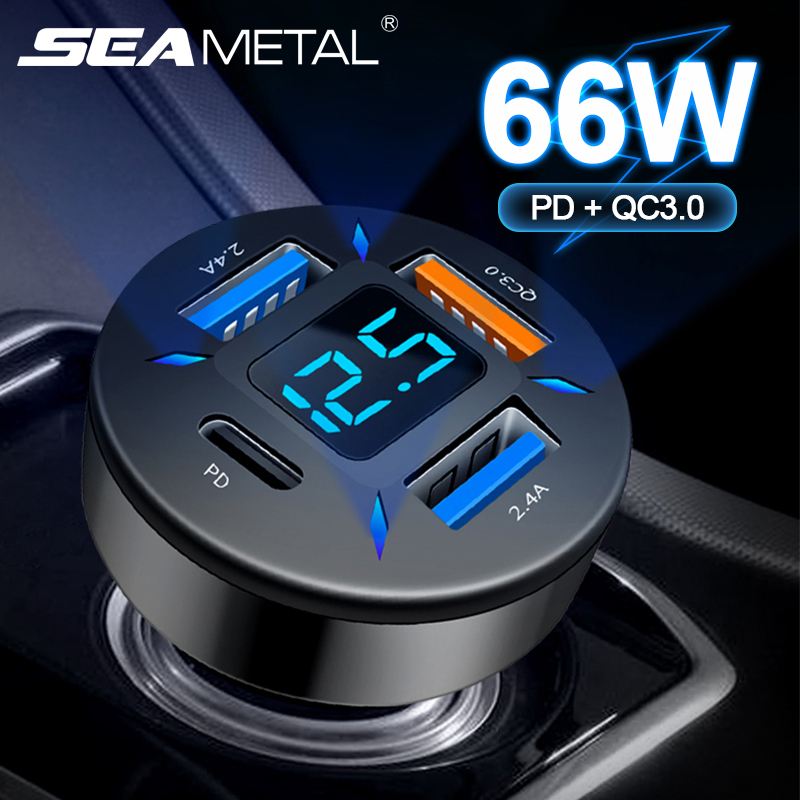 Quick Charge Car Phone Charger PD QC Ports USB Fast Charging Adapter for Efficient Car Charging