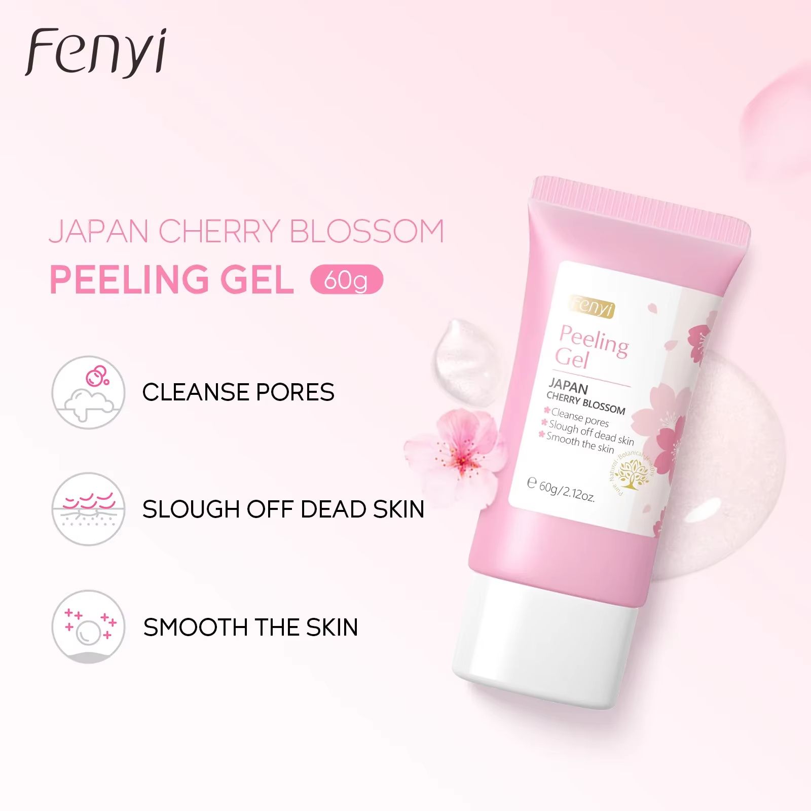 Sakura Deep Cleansing Exfoliating Gel – Brightening, Moisturizing Facial Scrub for Smooth & Radiant Skin (60g)